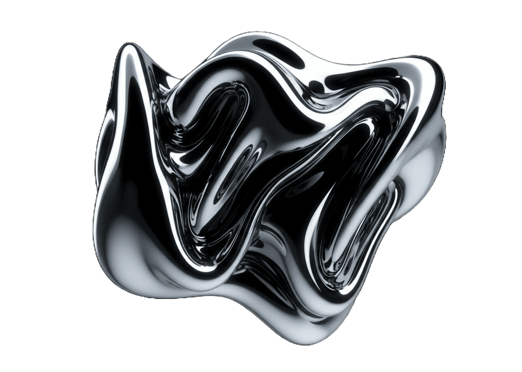Soluciones digitales — objeto 3D metálico